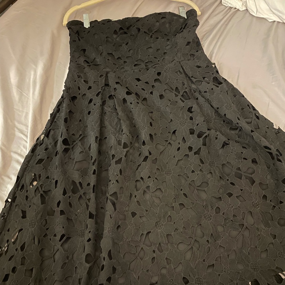 Black Strapless Lace Dress